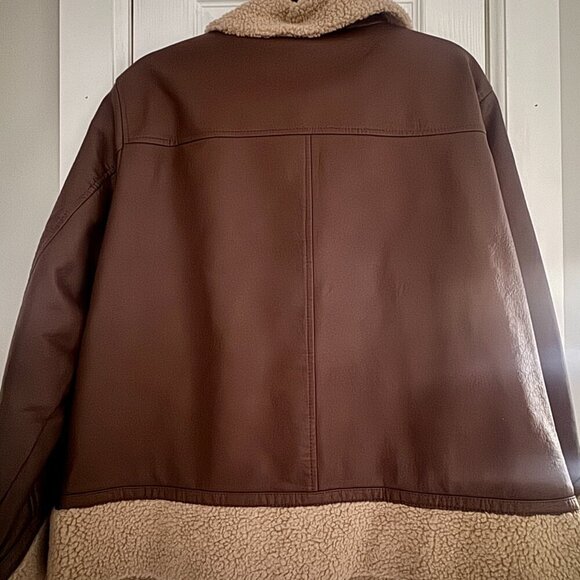 🧥 Universal Thread Faux Leather Sherpa Aviator Jacket | XXL - Picture 6 of 9